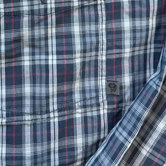 Mountain Hardwear Men’s Plaid Long Sleeve Button Up Shirt Size XXL Blue and Red - Picture 4 of 5